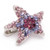 Mini Starfish Crystal Magnetic Barrette: starfish barrette in pink and purple stones with its clasp visible