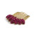 Crystal Leaf Royale Hair Comb, fuchsia, gold-tone base