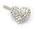Lumière Heart Crystal Magnetic Barrette in clear