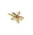 Fairy Blossom Magnetic Barrette: champagne/amber-stone open five-petal flower slide clip with gold-tone clip arm on white