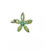 Fairy Blossom Magnetic Barrette: light-green open five-petal flower slide clip with teal centre on white
