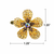 Aurélia Bloom Crystal Magnetic Barrette: gold-amber flower clip with size callouts