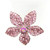 Petal Blossom Crystal Hair Stick: pink-stone flower on white, no pin visible
