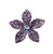 Petal Blossom Crystal Hair Stick: purple/lilac stone flower on white, no pin visible