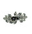 Aurora Petal Barrette in black and grey