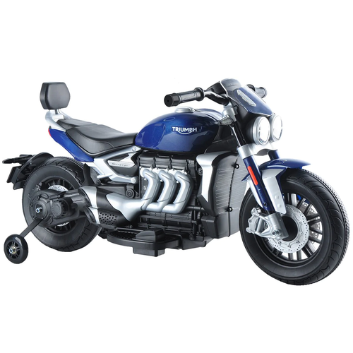 Blue Kids Official Triumph  12v Battery Powered Sit-on Motorbike