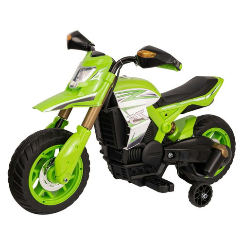 Kids Sporty Green 6v Ride-on Superbike Motorbike + Stabilizers