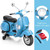 Blue Licensed Vespa Kids Retro Electric Moped Scooter & Stabilzers