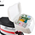 Kids Ice White 12V Sit on Moped Motorbike with Storage Box