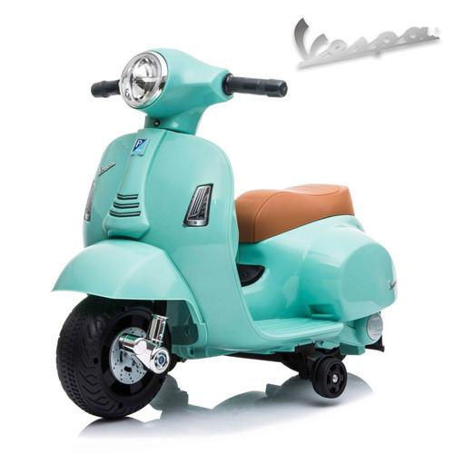 Teal 6v Battery Operated Ride On Official Kids Vespa Moped