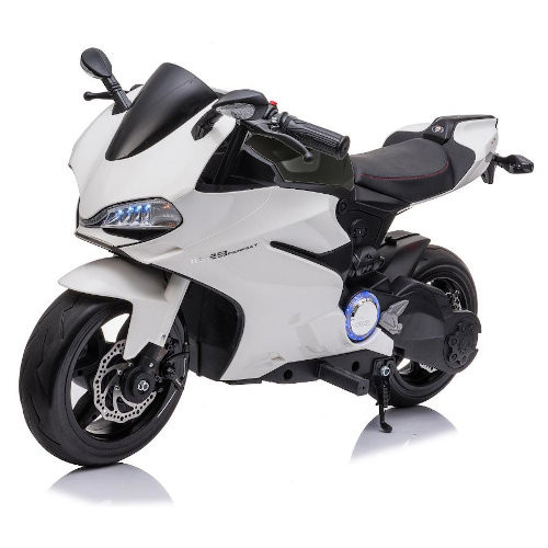 White 24v 240W Ride-on Childrens Motorized Chain Driven Motorbike