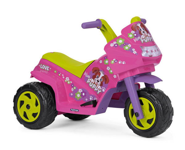 6v Peg Perego Girls Pink Puppy Love Ride On Trike Motorbike