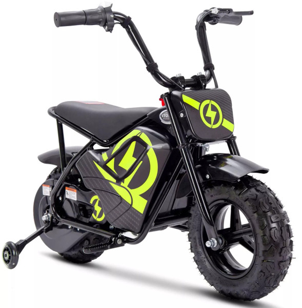 Kids Fast Neon Yellow 24v Off-Road Retro Ride on Monkey Bike