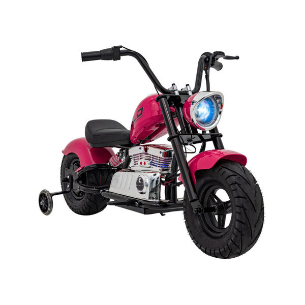 Girls Pink 24v Retro Ride on Chopper Motorcycle Battery Powered