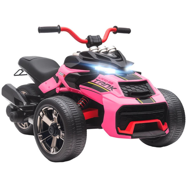 Girls Pink 12v Futuristic 3 Wheel Land Tank Ride on Trike