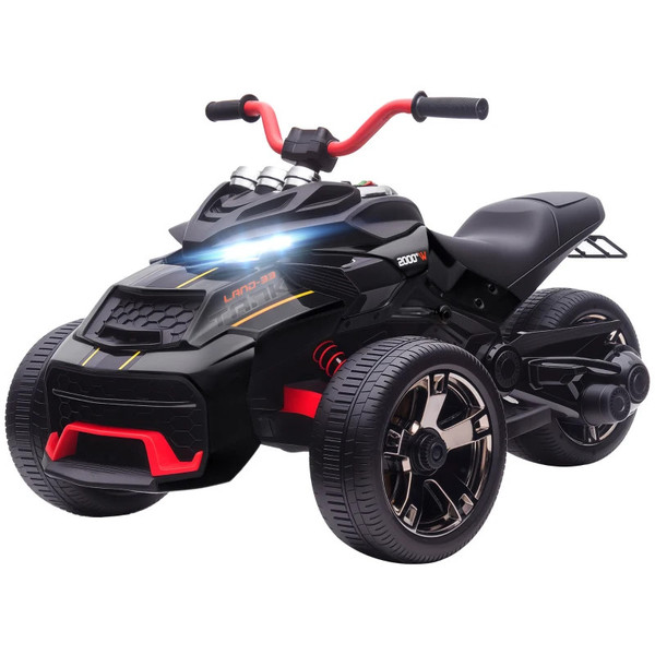 Kids Black 12v Futuristic 3 Wheel Land Tank Ride on Trike