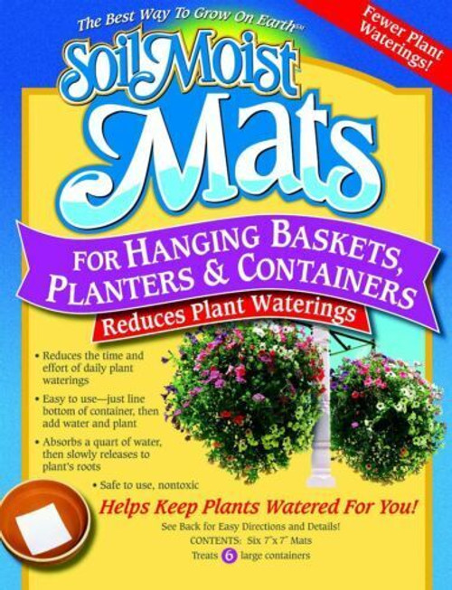 Soil Moist Mats For Hanging Baskets Planters and Containers 6pc Pack