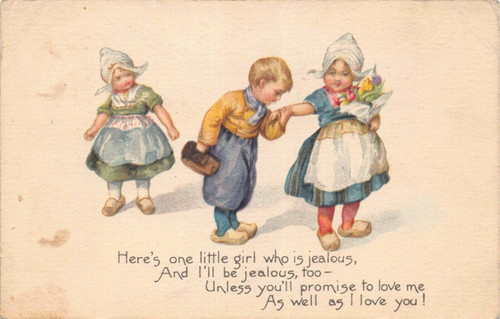 Little girl who is jealous 1916 Postmark  Postcard 