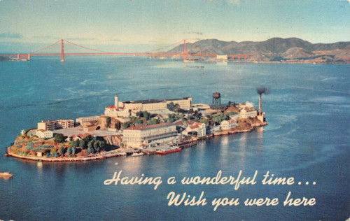 ALCATRAZ ISLAND PENITENTIARY THE ROCK POSTMARKED 1966 Postcard 