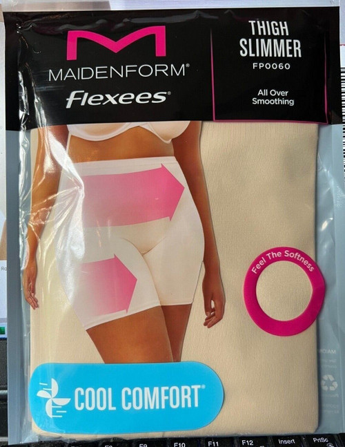 Maidenform Flexees 3XL Thigh Slimmer Smooths Light FP0060 Cool Comfort / Beige