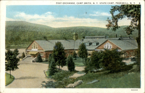 POST EXCHANGE CAMP SMITH NY STATE CAMP PEEKSKILL  POSTMARK NA POSTCARD