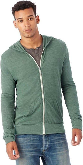 Alternative Men's Eco Zip MEDIUM Lightweight Hoodie