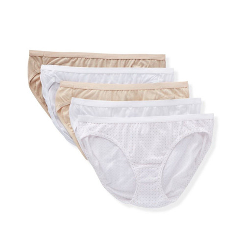 Hanes Ultimate Women's Comfort Cotton Bikini Panties 5-Pack,, White, Size 5.0 ea