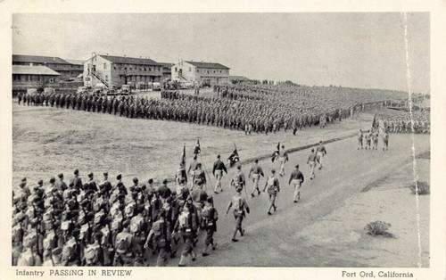 Fort Ord Infantry Passing in review California  Postcard 