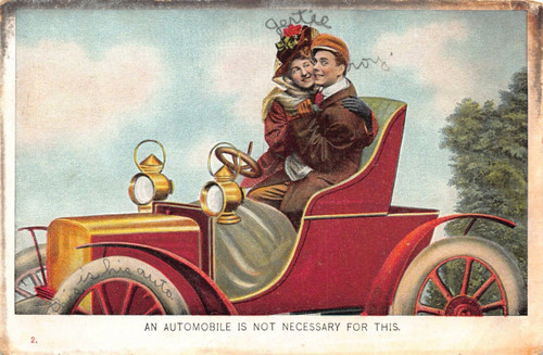 An automobile is not necessary for this Postmark 1916 Postcard 