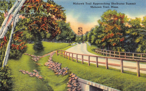 Approaching shelburns summit  MOHAWK TRAIL MASS POSTMARK NA Postcard 