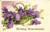 Birthday Remembrance Purple Lilac Post mark 1913 Postcard 