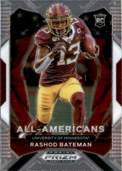 2021 Panini Prizm Draft Picks Rashod Bateman All-American Rookie RC #196 Ravens