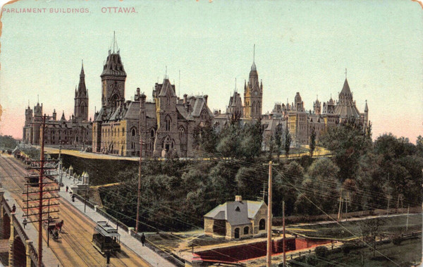 PARLIAMENT BUILDINGS OTTAWA POSTMARK NA Postcard 