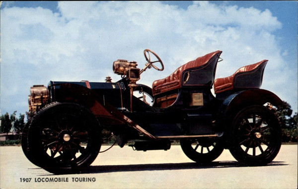 LOCOMOBILE TOURING 1907 POSTMARK NA POSTCARD