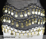 Belly Dance Skirt Black/Gold