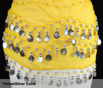 Belly Dance Skirt Yellow/Silver
