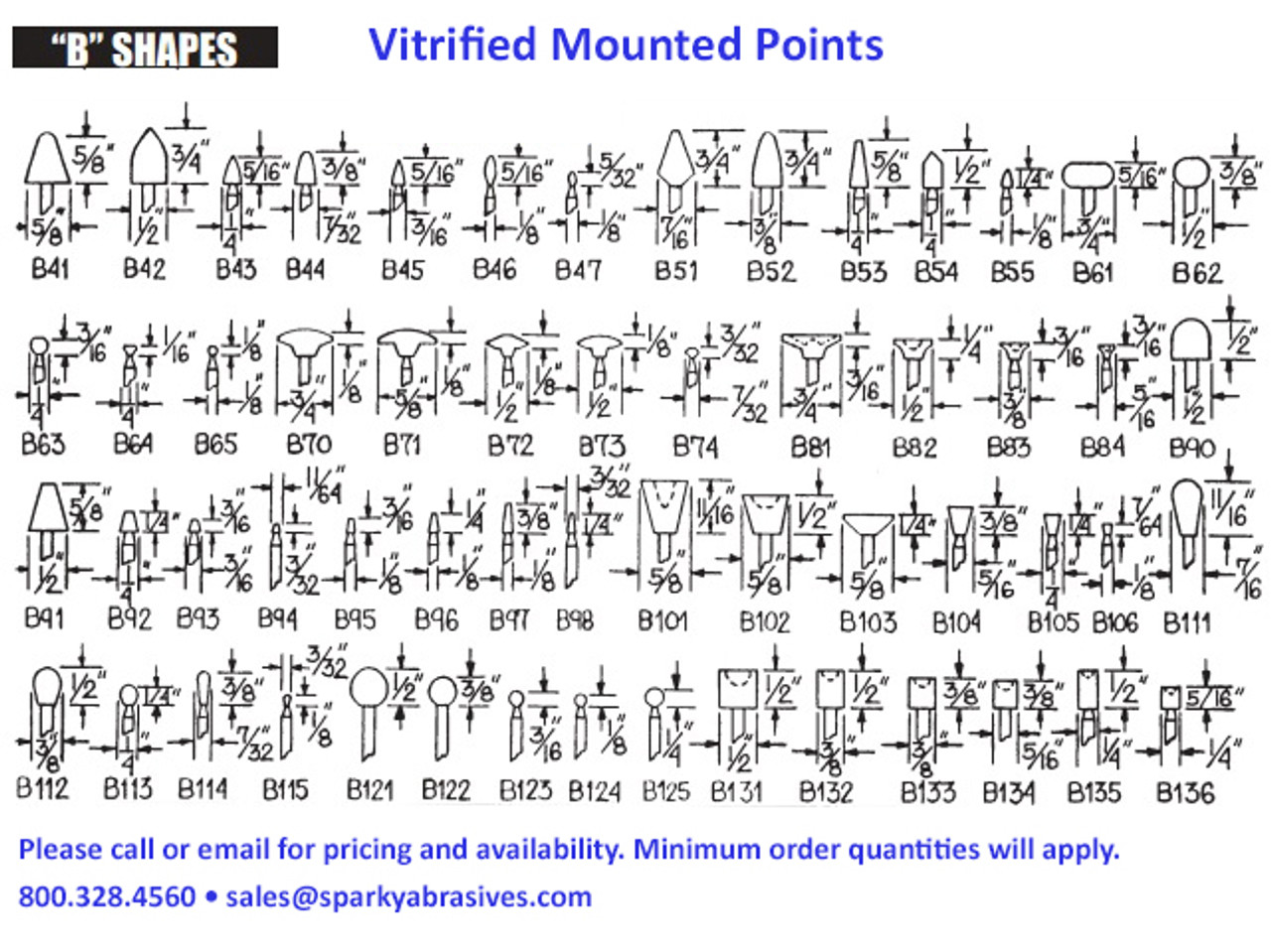 B Shape Mounted Point options