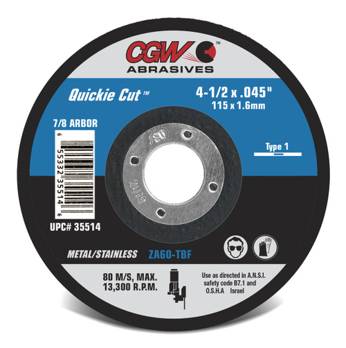 CGW Quickie Cut Wheel T1 Zirconia