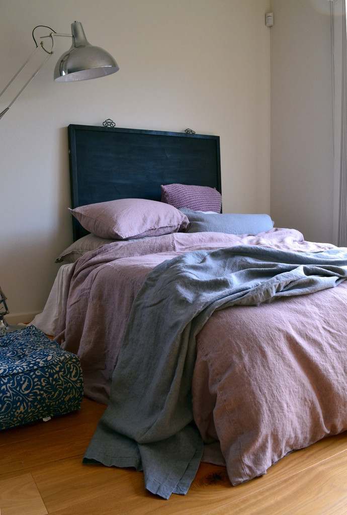 Faded Lilac Heavy Weight Natural Linen Duvet / Quilt cover