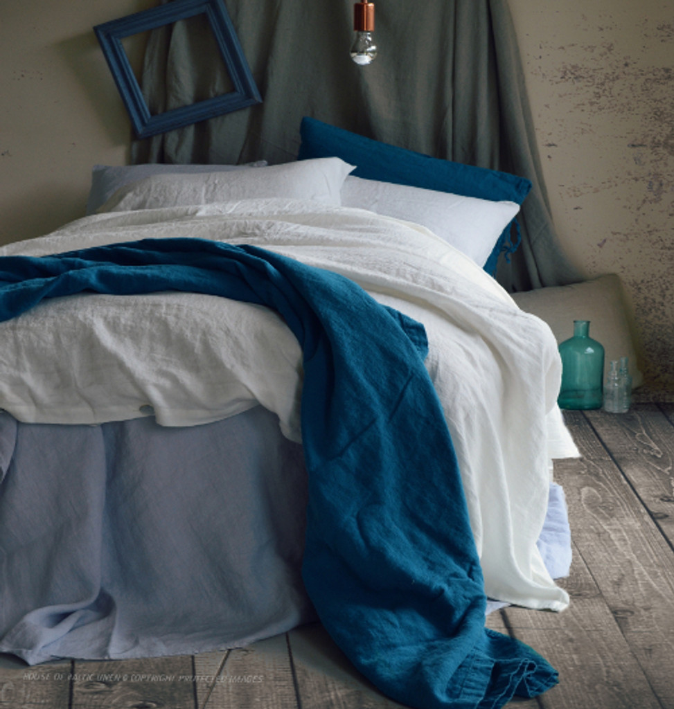 Bright White, Stonewashed Linen Duvet cover