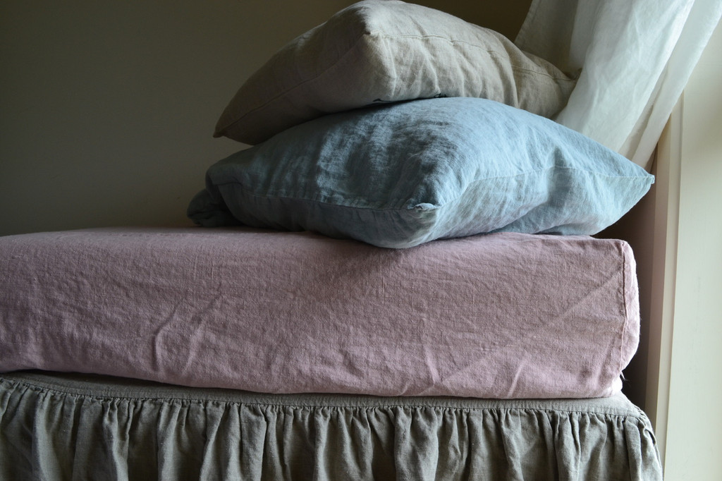 Duck Egg Blue, Rustic, Heavyweight  Linen Pillowcase