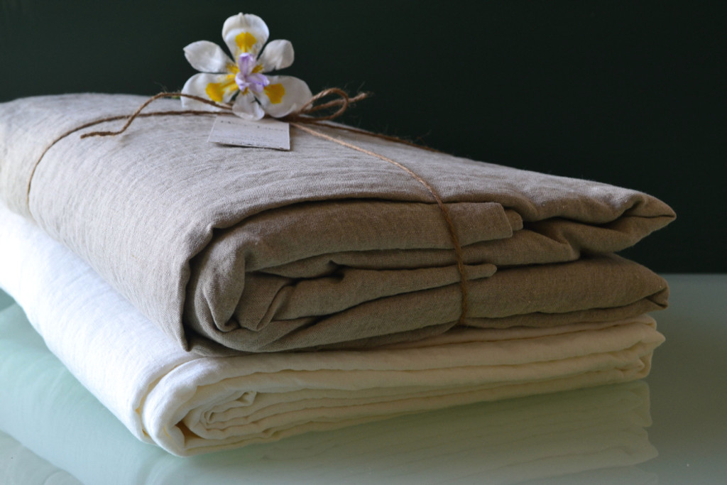 Natural (Undyed), Stonewashed Linen Top Sheet