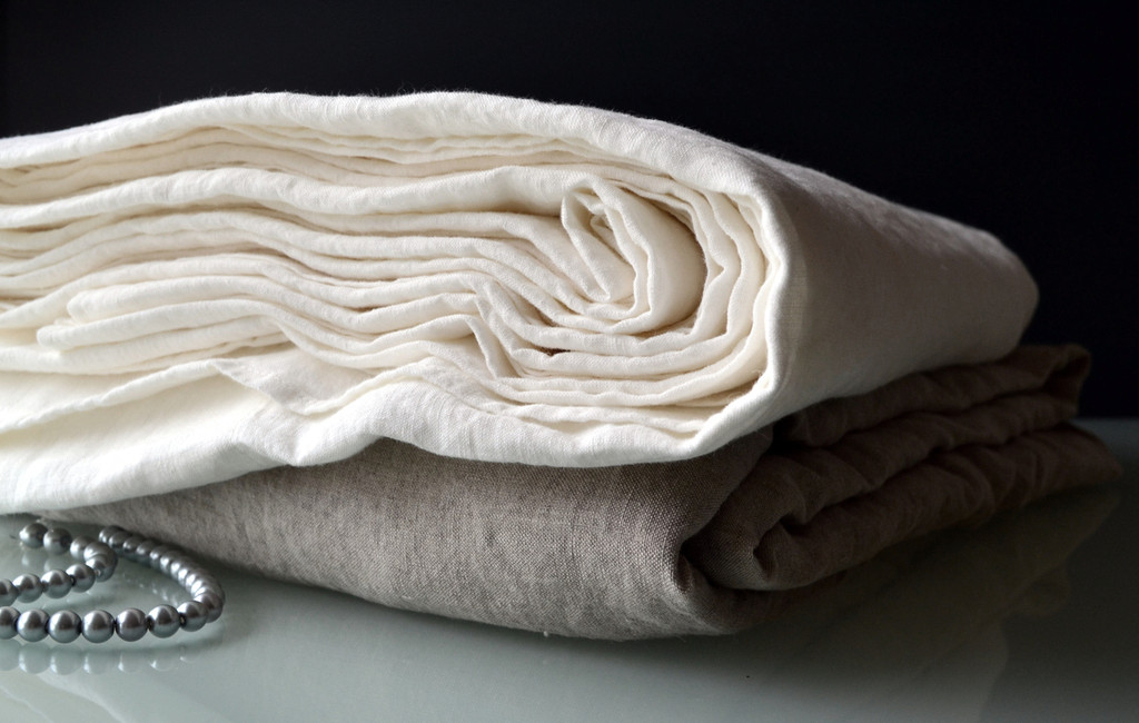 Pure White stonewashed linen Top/flat sheet