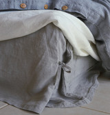 Light Grey, Box Pleated, Linen Bedskirt