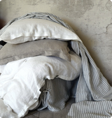 Natural (Undyed), Stonewashed Linen Pillowcase with Hemstitch