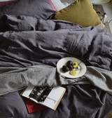 Charcoal (Dark Grey), Stonewashed Linen Duvet Cover