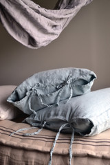 Duck Egg Blue, Rustic, Heavyweight  Linen Pillowcase