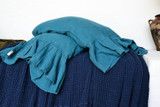 Teal, Heavyweight Linen Pillowcase with Ruffle