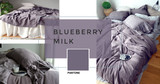 Blueberry Milk, Rustic, Heavyweight, Linen Duvet/ Quilt Cover