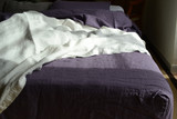 Blueberry Milk, Natural Linen Fitted Sheet